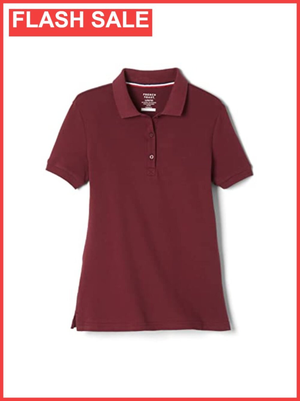 Womens Juniors Short Sleeve Cotton Blend Stretch Pique Polo Shirt